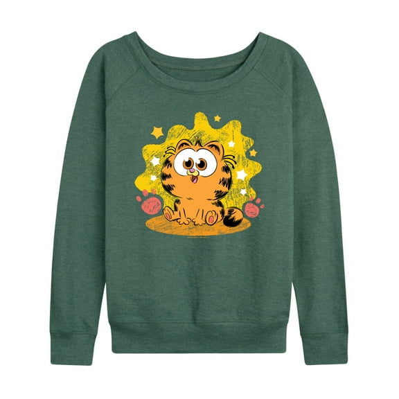 Garfield  - Baby Garfield Paws And Stars  - Women's Lightweight French Terry Long Sleeve Shirt