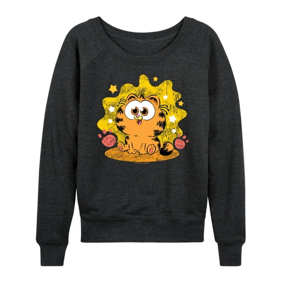 Garfield  - Baby Garfield Paws And Stars  - Women's Lightweight French Terry Long Sleeve Shirt