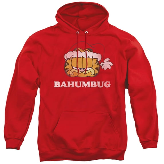 Garfield Bahumbug Adult Pullover Hoodie Sweatshirt Red