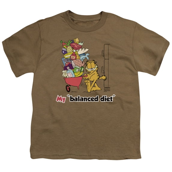 Garfield Balanced Diet S/S Youth 18/1 T-Shirt-Safari Green