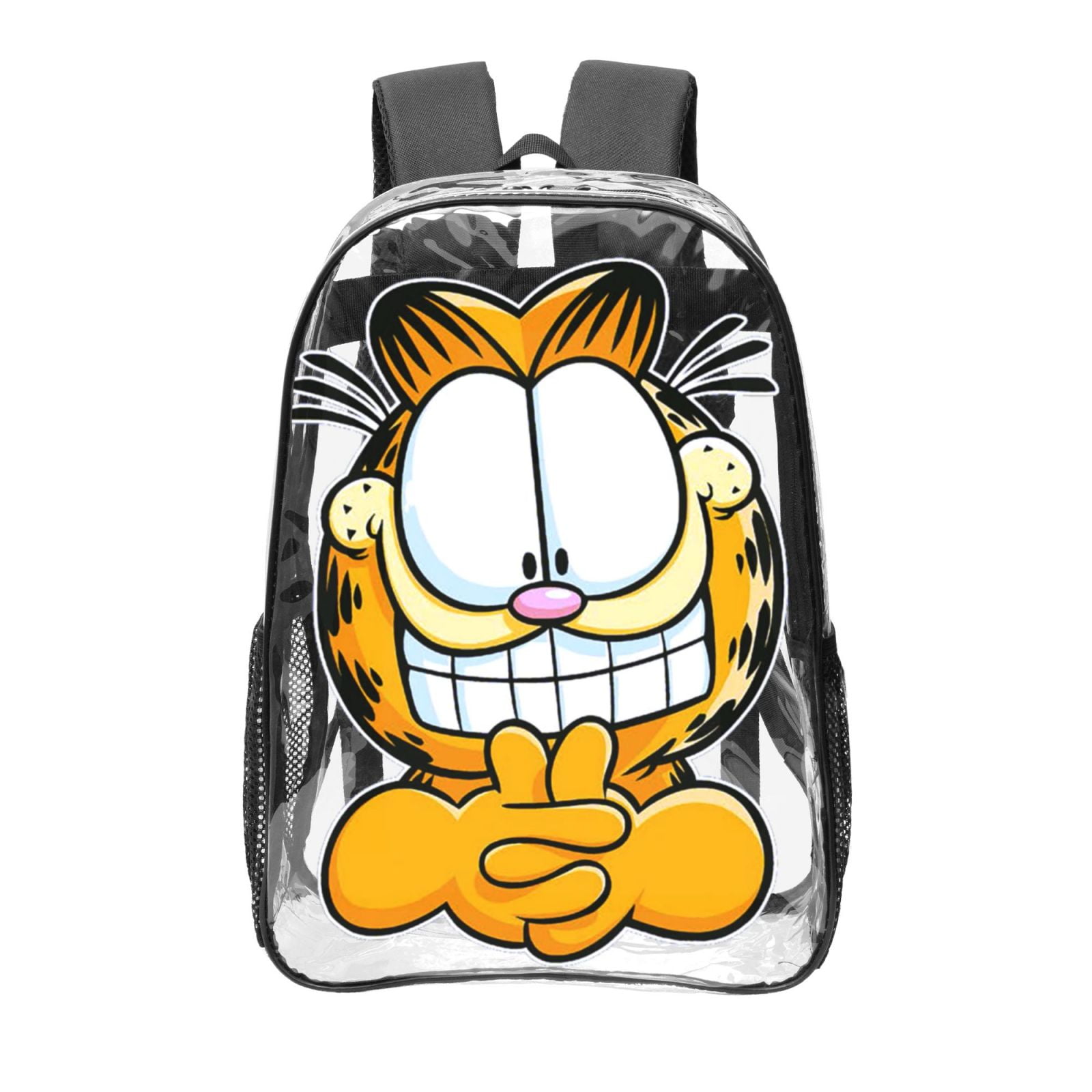 CSXMKLY Garfield Basics Transparent Backpack School See Through Plastic Backpacks For School, Work,Concert,College,Travel
