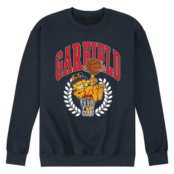 Garfield - Basketball - Men's Crew Neck Fleece Pullover