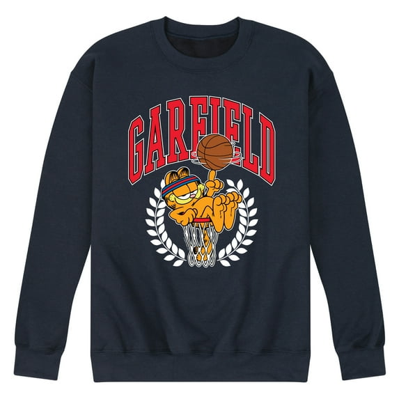 Garfield - Basketball - Men's Crew Neck Fleece Pullover