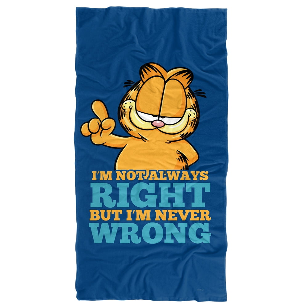 Garfield Beach Towel, 30'x60', Never Ever Wrong Beach Towel
