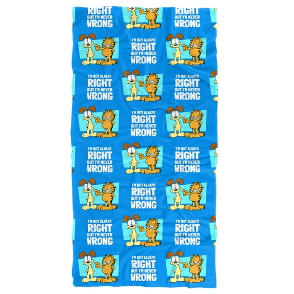 Garfield Beach Towel, 30'x60', Not Always Right Beach Towel
