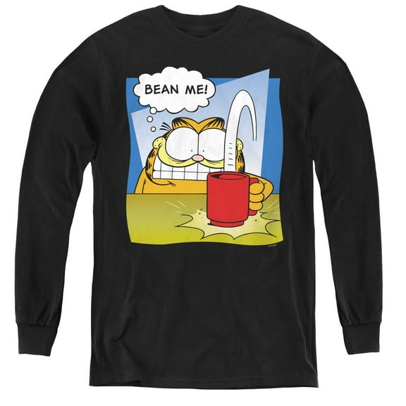 Garfield Bean Me Youth Long Sleeve T-Shirt Black
