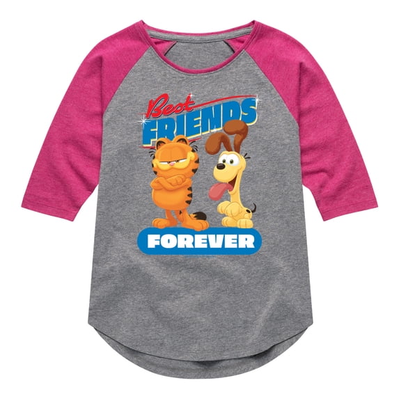 Garfield - Best Friends Forever - Toddler & Youth Girls Raglan Graphic T-Shirt