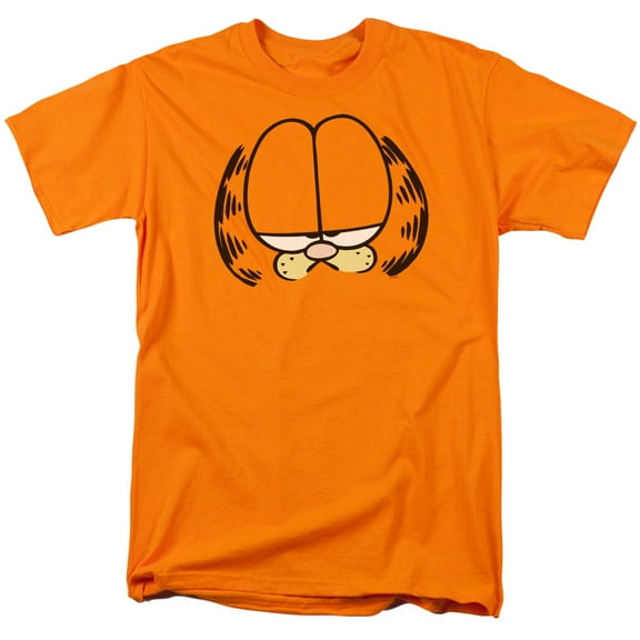 Trevco Sportswear GAR462-AT-2 Garfield Big Head Adult Regular Fit Short Sleeve T-Shirt, Orange - Medium
