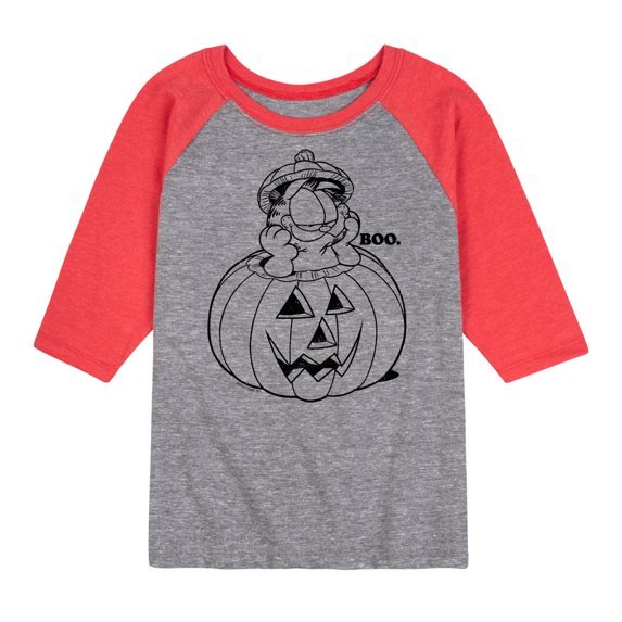 Garfield - Boo Pumpkin - Toddler And Youth Raglan Graphic T-Shirt