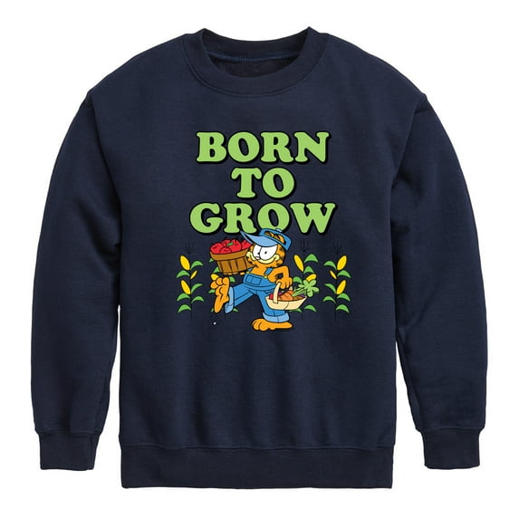 Garfield - Born To Grow - Toddler & Youth Crewneck Fleece Sweatshirt