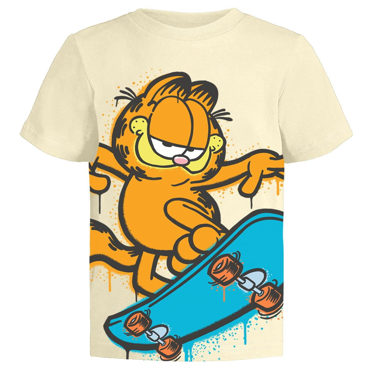 Garfield Boy T-Shirt (1-14 Years Old) Toddlers to Kids Party Outfit Tee Gift 11 Ecru SS