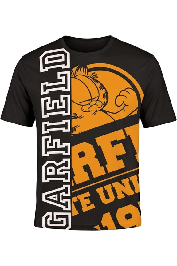 Garfield Boys Graphic T-Shirt, Short Sleeve Shirt for Toddlers and Kids, Black/White