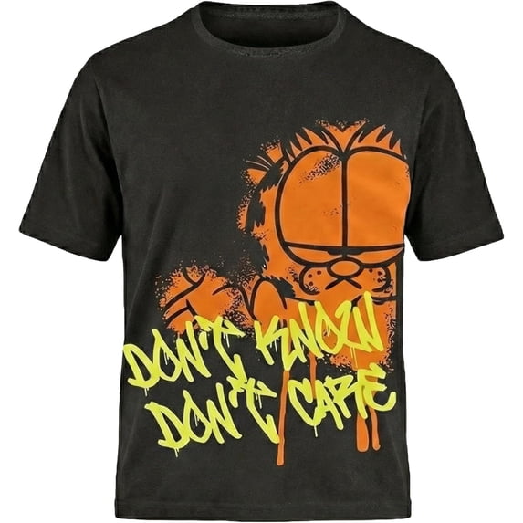 Nickelodeon Garfield Boys Graphic T-Shirt, Short Sleeve Shirt for Toddlers and Kids, Black/Orange