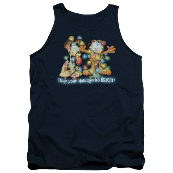 Garfield Bright Holidays Adult Tank Top Navy