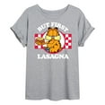 thumbnail image 1 of Garfield - But First Lasagna - Juniors Ideal Flowy Muscle T-Shirt, 1 of 5