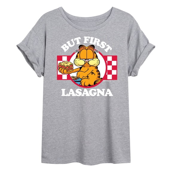 Garfield - But First Lasagna - Juniors Ideal Flowy Muscle T-Shirt