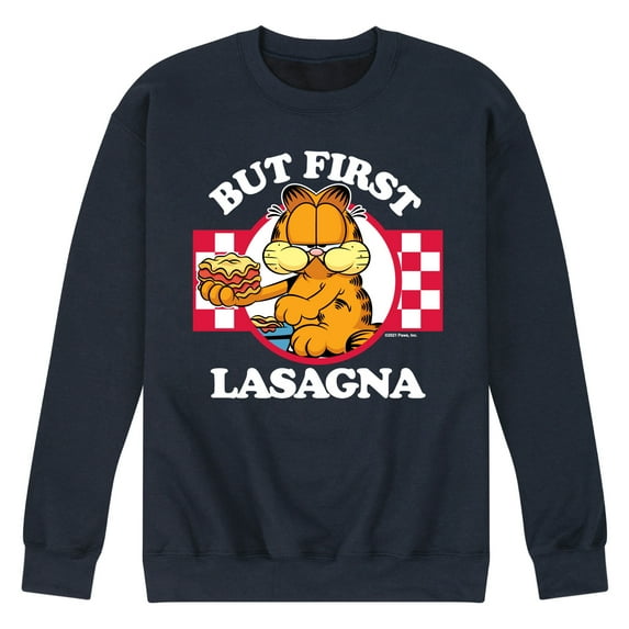 Garfield - But First, Lasagna - Men's Crew Neck Fleece Pullover