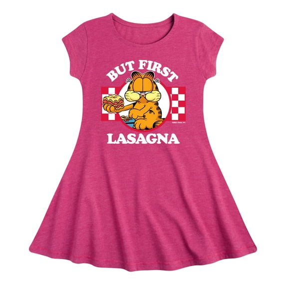 Garfield - But First, Lasagna - Toddler And Youth Girls Fit And Flare Dress