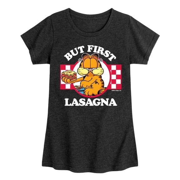 Garfield - But First, Lasagna - Toddler And Youth Girls Short Sleeve Graphic T-Shirt