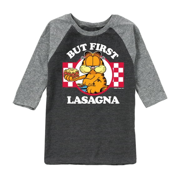 Garfield - But First, Lasagna - Toddler And Youth Raglan Graphic T-Shirt