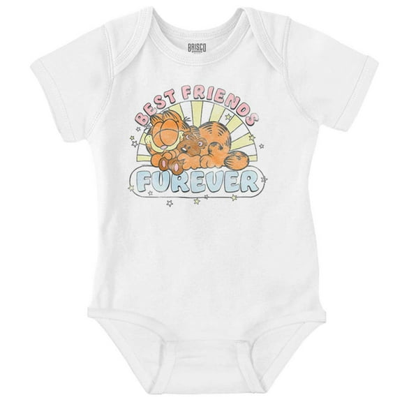 Garfield Cartoon Best Friends Forever Romper Boys or Girls Infant Baby Brisco Brands NB