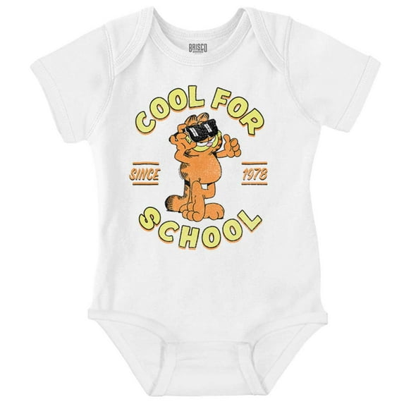 Garfield Cartoon Cool For School Romper Boys or Girls Infant Baby Brisco Brands 18M
