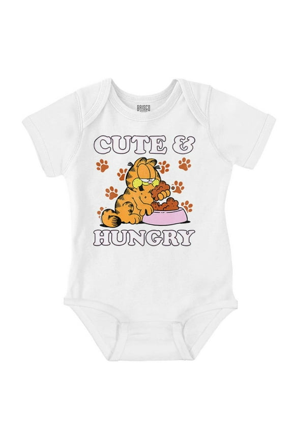 Garfield Cartoon Cute and Hungry Bodysuit Jumper Girls Infant Baby Brisco Brands 18M