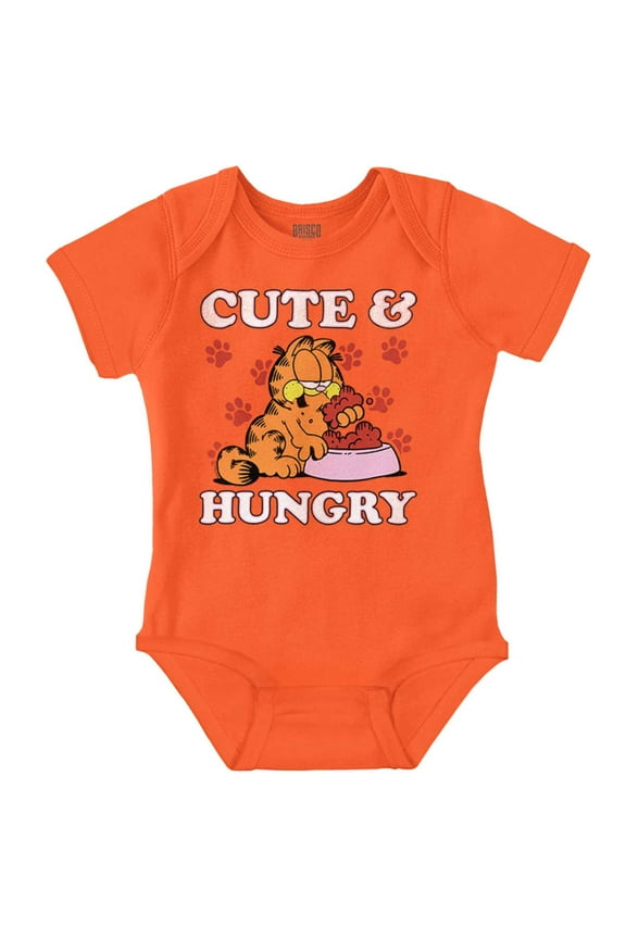 Garfield Cartoon Cute and Hungry Bodysuit Jumper Girls Infant Baby Brisco Brands 6M
