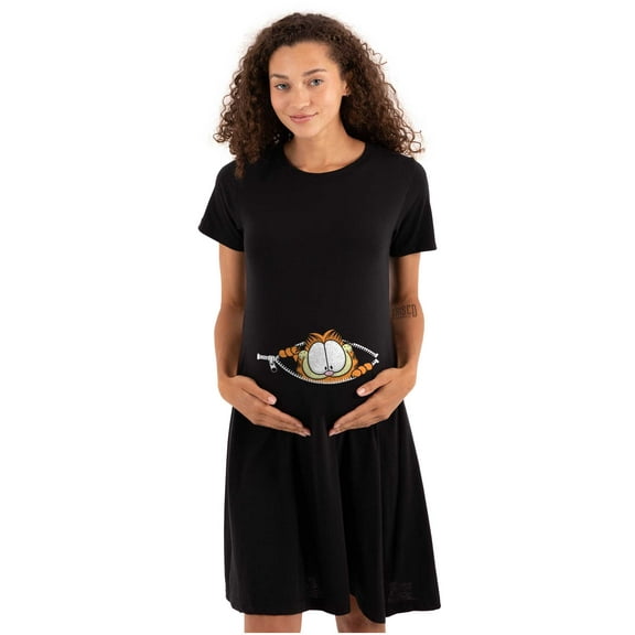 Garfield Cartoon Peak A Boo Zipper Women's Maternity Dress Brisco Brands L