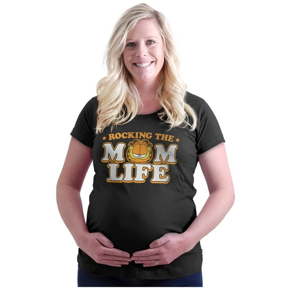 Garfield Cartoon Rocking Mom Life Women's Maternity T Shirt Tee Brisco Brands S