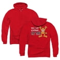 thumbnail image 1 of Garfield Cat Man (Back Print) Adult Zipper Hoodie Sweatshirt Red, 1 of 3