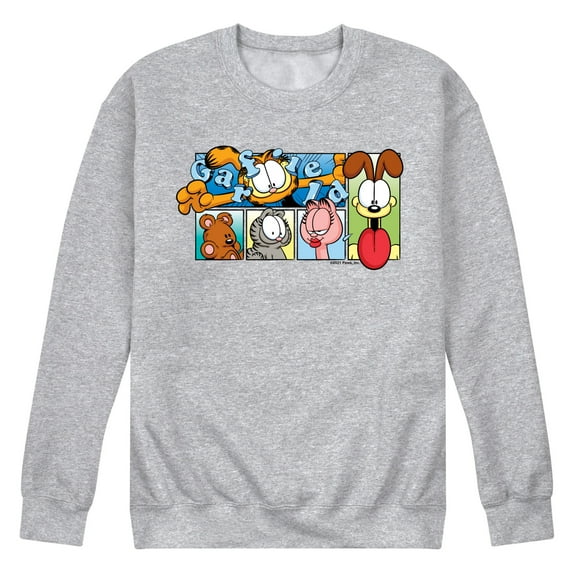 Garfield - Character Grid - Men's Crew Neck Fleece Pullover