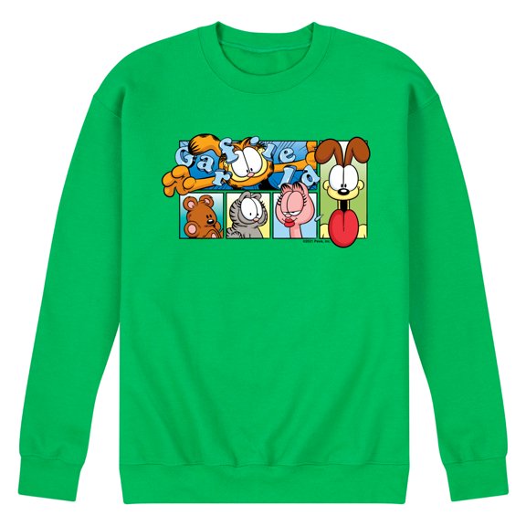 Garfield -  Character Grid - Men's Crew Neck Fleece Pullover