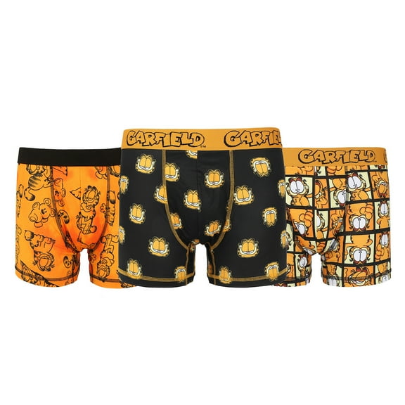Garfield Character Prints Men's 3-Pack Boxer Briefs-Large