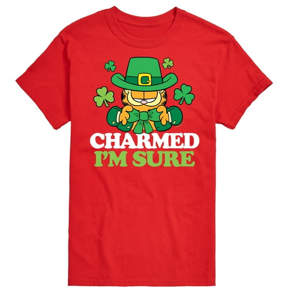 Garfield - Charmed I'm Sure St. Patrick's Day - Men's Short Sleeve Graphic T-Shirt