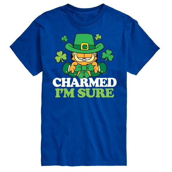 Garfield - Charmed I'm Sure St. Patrick's Day - Men's Short Sleeve Graphic T-Shirt