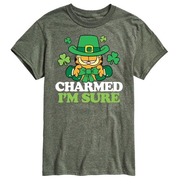 Garfield - Charmed I'm Sure St. Patrick's Day - Men's Short Sleeve Graphic T-Shirt