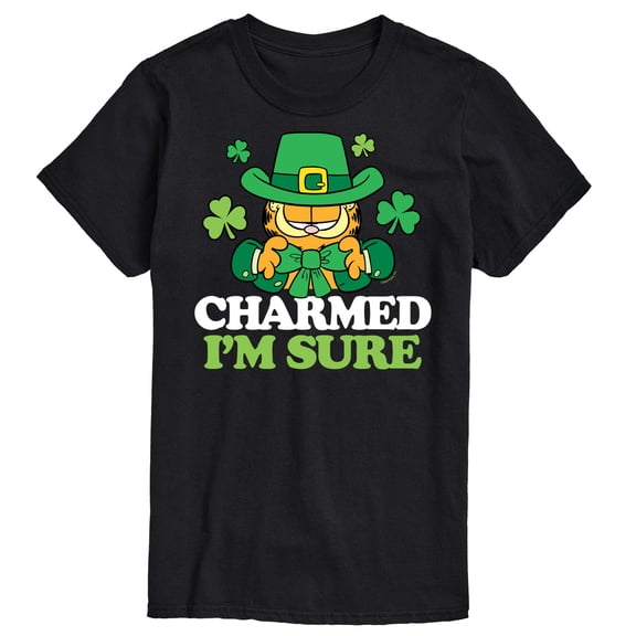 Garfield - Charmed I'm Sure St. Patrick's Day - Men's Short Sleeve Graphic T-Shirt