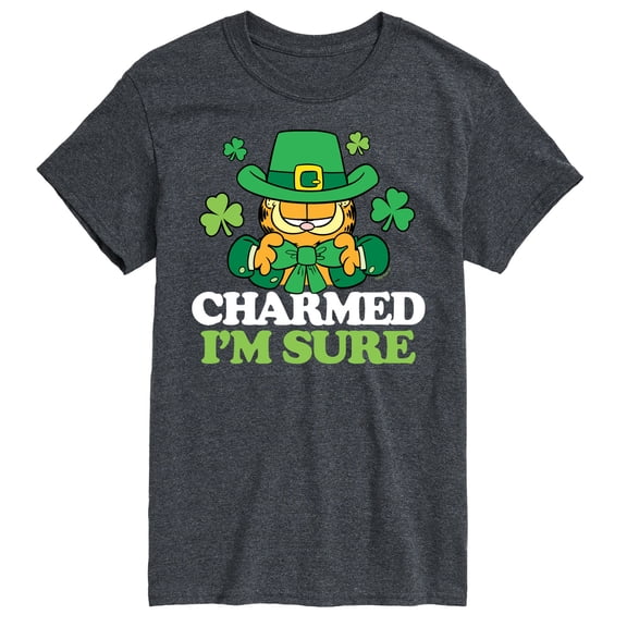 Garfield - Charmed I'm Sure St. Patrick's Day - Men's Short Sleeve Graphic T-Shirt