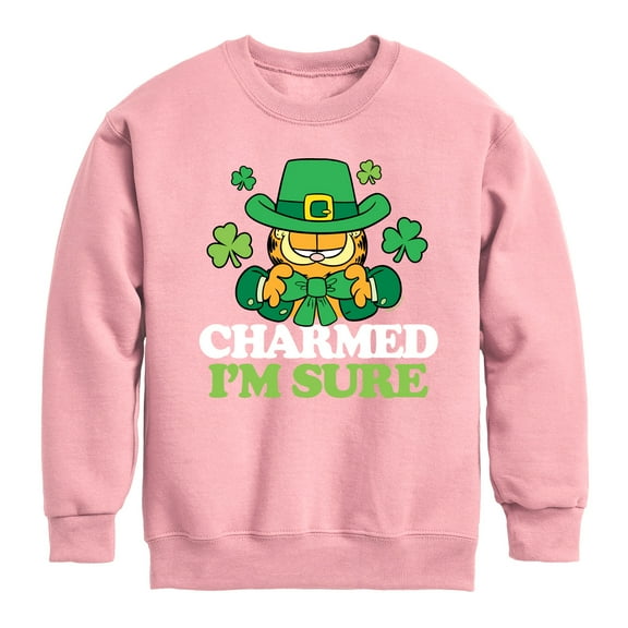 Garfield - Charmed Im Sure - Toddler And Youth Crewneck Fleece Sweatshirt