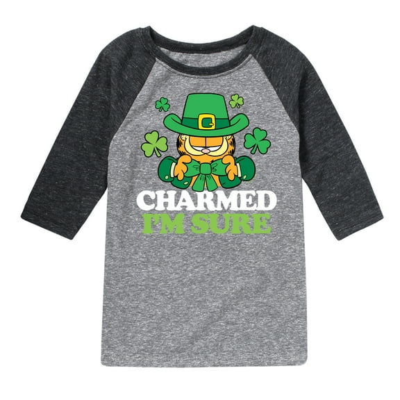 Garfield - Charmed Im Sure - Toddler And Youth Raglan Graphic T-Shirt