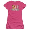 thumbnail image 1 of Garfield Chicks Dig Flower S/S Junior Women's T-Shirt Sheer Hot Pink, 1 of 2