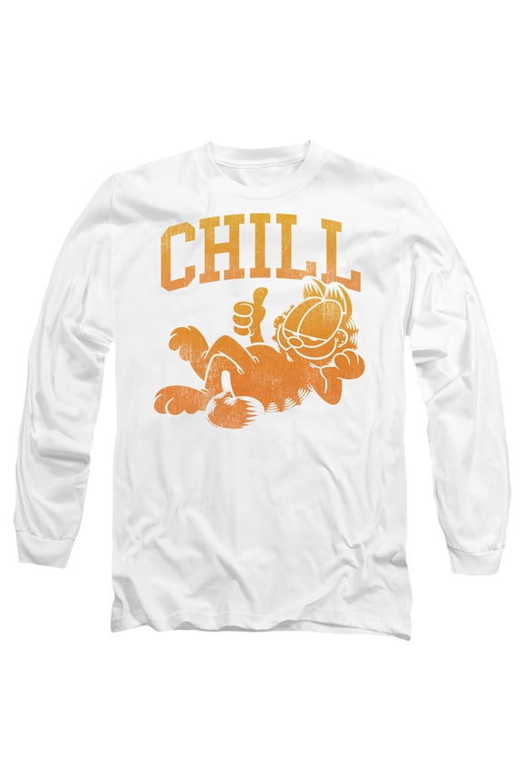 Chill Neon Unisex Adult Long-Sleeve T Shirt (Medium) White