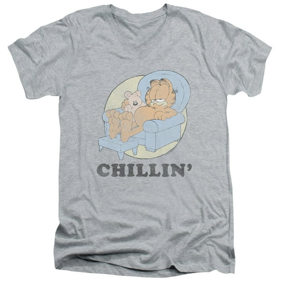 Garfield - Chillin - Slim Fit V Neck Shirt - X-Large