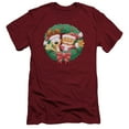 thumbnail image 1 of Garfield Christmas Wreath S/S Adult 30/1 T-Shirt Cardinal, 1 of 1
