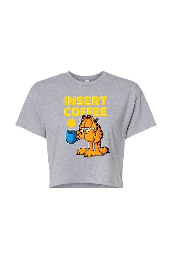 - Coffee - Juniors Cropped Cotton Blend T-Shirt