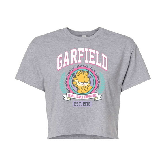 Garfield - Collegiate - Juniors Cropped Cotton Blend T-Shirt
