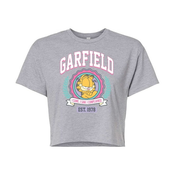 Garfield - Collegiate - Juniors Cropped Cotton Blend T-Shirt