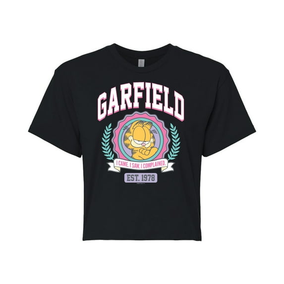 Garfield - Collegiate - Juniors Cropped Cotton Blend T-Shirt