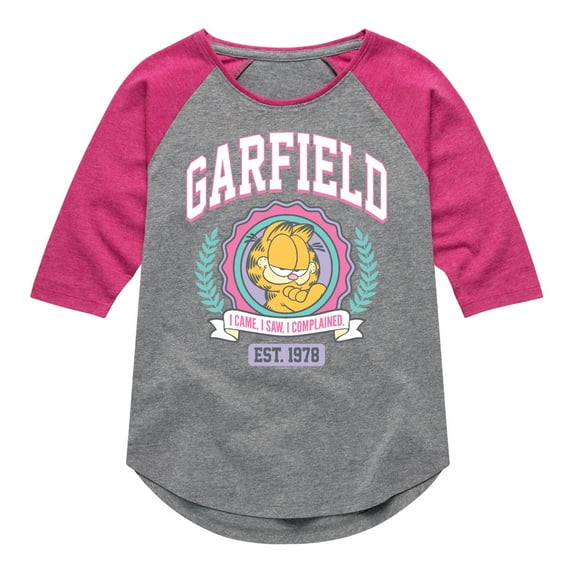 Garfield - Collegiate - Toddler And Youth Girls Raglan Graphic T-Shirt